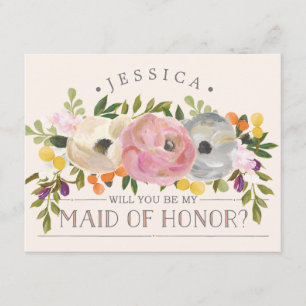 Kommer du att bli min Bridesmaid - Maid of honor-k Inbjudningar