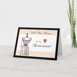Kommer du att bli min Bridesmaid - Mannequin Card Inbjudan