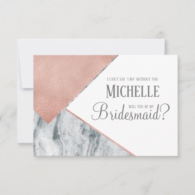 Kommer du att bli min Bridesmaid? Marble, Bröllop Inbjudningar (Framsida)