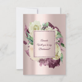 Kommer du att bli min Bridesmaid Marsala Ivory Ro  Inbjudningar