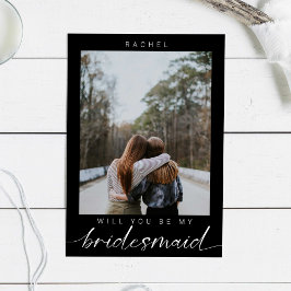 Kommer du att bli min Bridesmaid Minimalist Photo Inbjudningar
