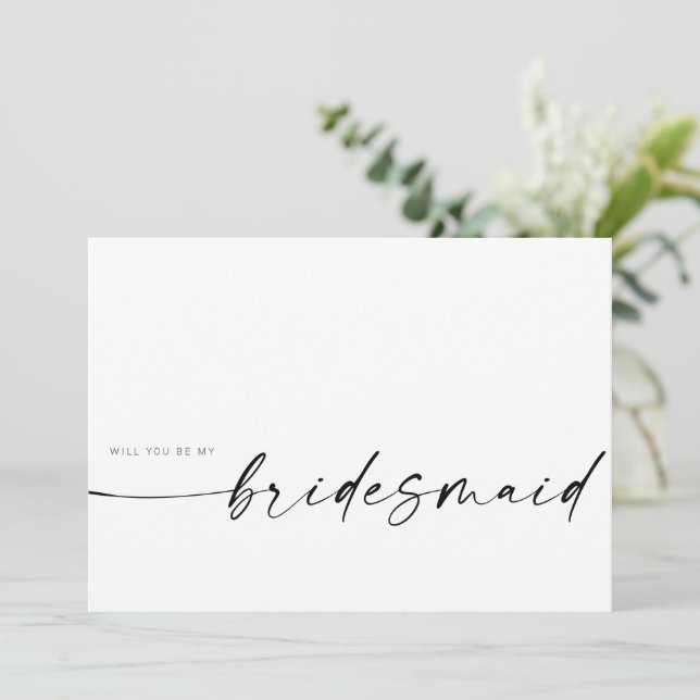Kommer du att bli min bridesmaid? | Modern minimal (Stående Fram)