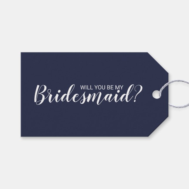 Kommer du att bli min Bridesmaid? Modern skript -  Presentetikett (Framsidan (Horisontell))