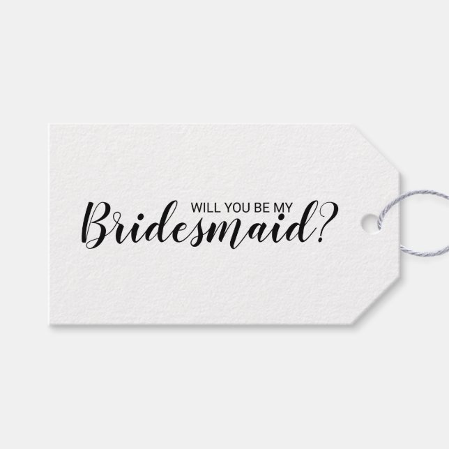 Kommer du att bli min Bridesmaid? Modern skript Presentetikett (Framsidan (Horisontell))
