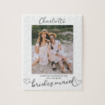 Kommer du att bli min Bridesmaid Photo Frieri Gift