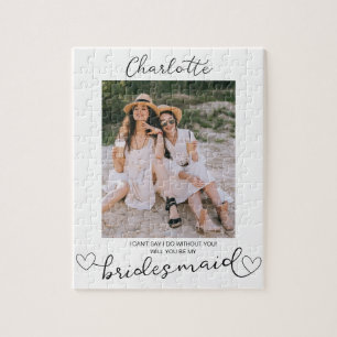 Kommer du att bli min Bridesmaid Photo Frieri Gift Pussel