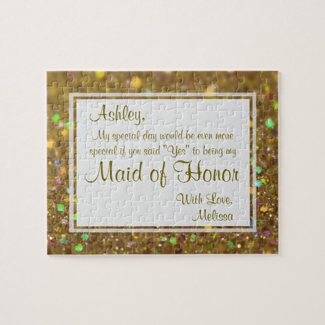 Kommer du att bli min Bridesmaid? Pussel (Horisontell)