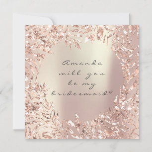 Kommer du att bli min bridesmaid Ro Guld Blommigt? Inbjudningar