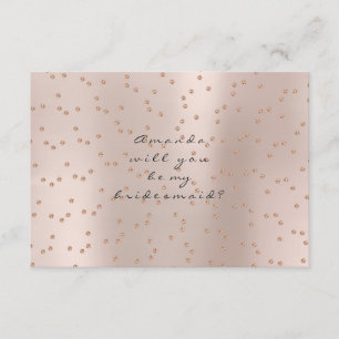 Kommer du att bli min Bridesmaid Ro Guld Swarovski Inbjudningar