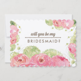 Kommer du att bli min Bridesmaid? Romantic Ro Inbjudningar