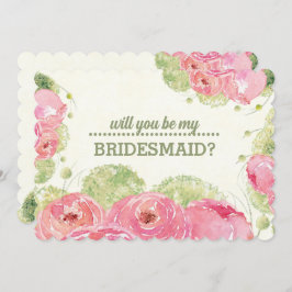 Kommer du att bli min Bridesmaid? Romantic Ro Inbjudningar