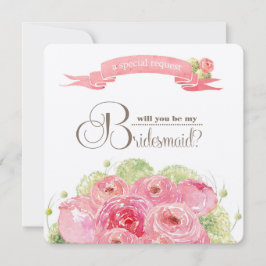 Kommer du att bli min Bridesmaid? Romantic Ro Inbjudningar