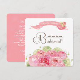Kommer du att bli min Bridesmaid? Romantic Ro Inbjudningar