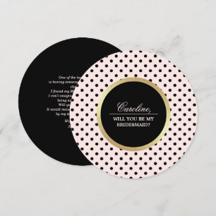 Kommer du att bli min Bridesmaid?  Rosa Black Inbjudningar