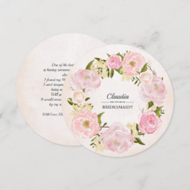 Kommer du att bli min Bridesmaid?  Rosa Peony Wand Inbjudningar