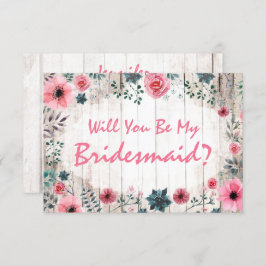 Kommer du att bli min Bridesmaid? Rustic Blommigt  Inbjudningar
