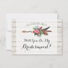 Kommer du att bli min Bridesmaid? Rustic Bohemian  Inbjudningar