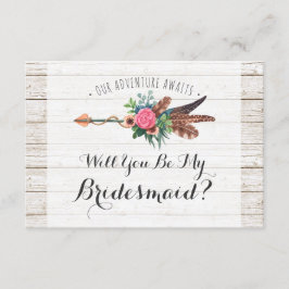 Kommer du att bli min Bridesmaid? Rustic Bohemian Inbjudningar