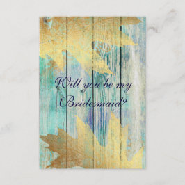 Kommer du att bli min Bridesmaid? Rustic Golden Mi Inbjudningar