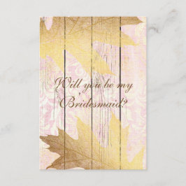 Kommer du att bli min Bridesmaid? Rustic Golden Ro Inbjudningar