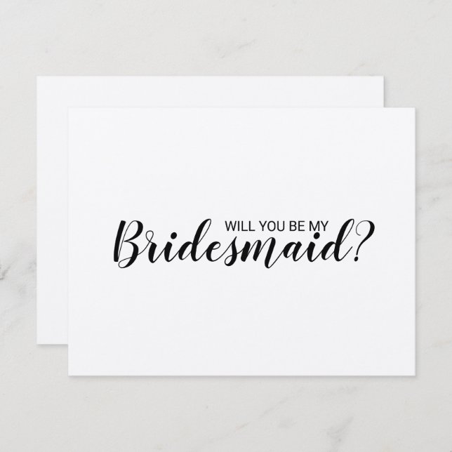 Kommer du att bli min Bridesmaid? Rustic Kraft Pap Inbjudningar (Fram/baksida)