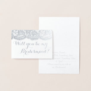 Kommer du att bli min Bridesmaid? Rustic Kraft & S Folierat Kort