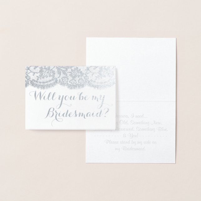 Kommer du att bli min Bridesmaid? Rustic Kraft & S Folierat Kort (Display)