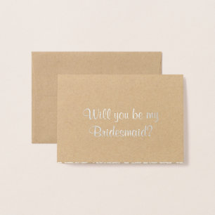Kommer du att bli min Bridesmaid? Rustic Snöre Folierat Kort