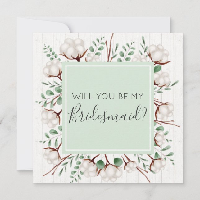 Kommer du att bli min bridesmaid Rustic Southern C Inbjudningar (Framsida)