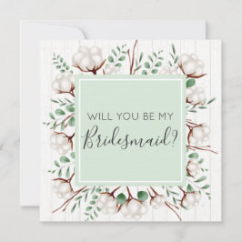 Kommer du att bli min bridesmaid Rustic Southern C Inbjudningar