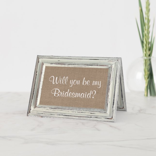 Kommer du att bli min Bridesmaid? Rustic White Ram Inbjudan (Framsida)