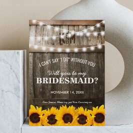 Kommer du att bli min Bridesmaid? | Rustik solros Inbjudningar