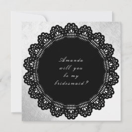 Kommer du att bli min Bridesmaid Silver Black? Inbjudningar