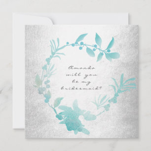 Kommer du att bli min bridesmaid Silver Tiffany-an Inbjudningar