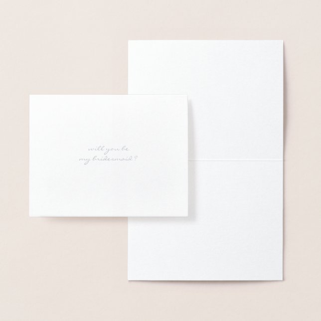 Kommer du att bli min bridesmaid? | Silverfärgkort Folierat Kort (Display)