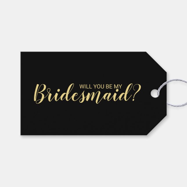 Kommer du att bli min Bridesmaid? Skriptsvart och  Presentetikett (Framsidan (Horisontell))