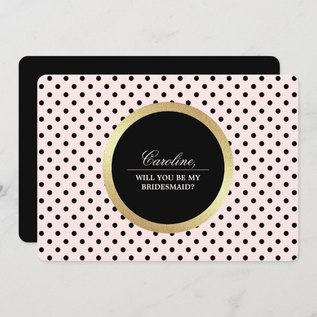 Kommer du att bli min Bridesmaid?  svarta Rosor Inbjudningar (Fram/baksida)