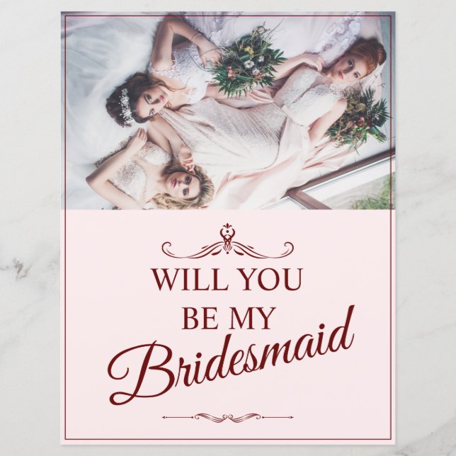 Kommer du att bli min Bridesmaid? Tre Ljugande Bri (Framsida)