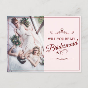 Kommer du att bli min Bridesmaid? Tre Ljugande Bri Inbjudan Vykort
