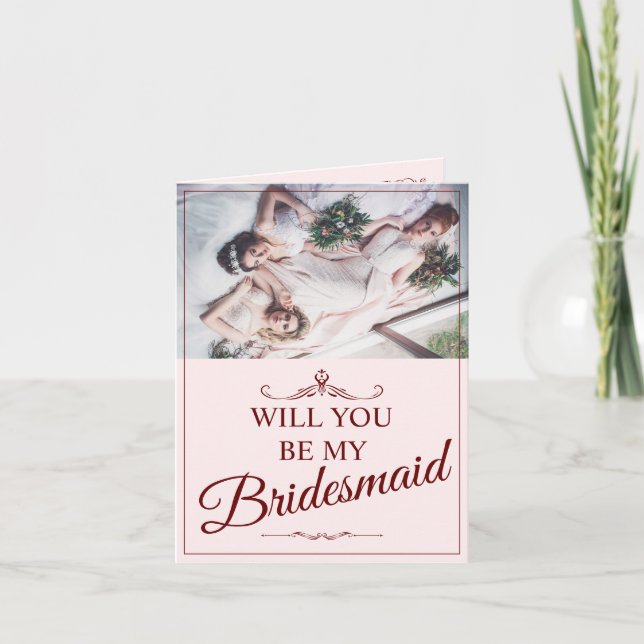 Kommer du att bli min Bridesmaid? Tre Ljugande Bri Tack Kort (Framsida)