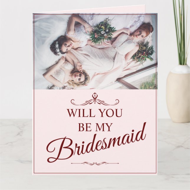 Kommer du att bli min Bridesmaid? Tre Ljugande Bri Tack Kort (Framsida)