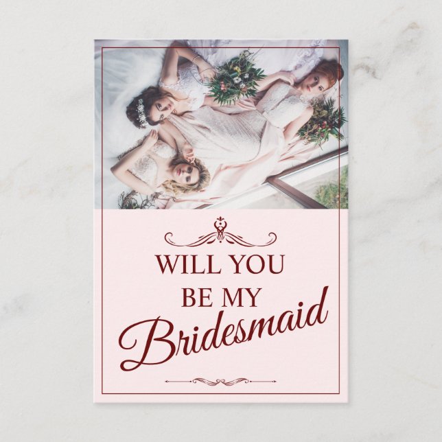 Kommer du att bli min Bridesmaid? Tre Ljugande Bri Tilläggskort (Framsida)