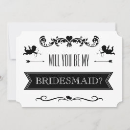 Kommer du att bli min Bridesmaid? Typografi Bröllo Inbjudningar