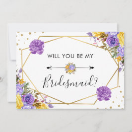 Kommer du att bli min Bridesmaid Vår blommor Bröll Inbjudningar