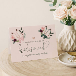 Kommer du att bli min Bridesmaid? Vattenfärgade Hö Kort