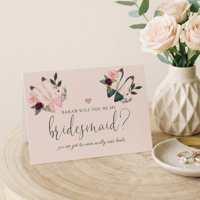 Kommer du att bli min Bridesmaid? Vattenfärgade Hö Kort (Personalized Will You Be My Bridesmaid? Proposal Card)