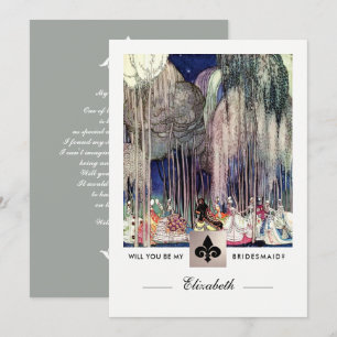 Kommer du att bli min Bridesmaid? Vintage Art Inbjudningar