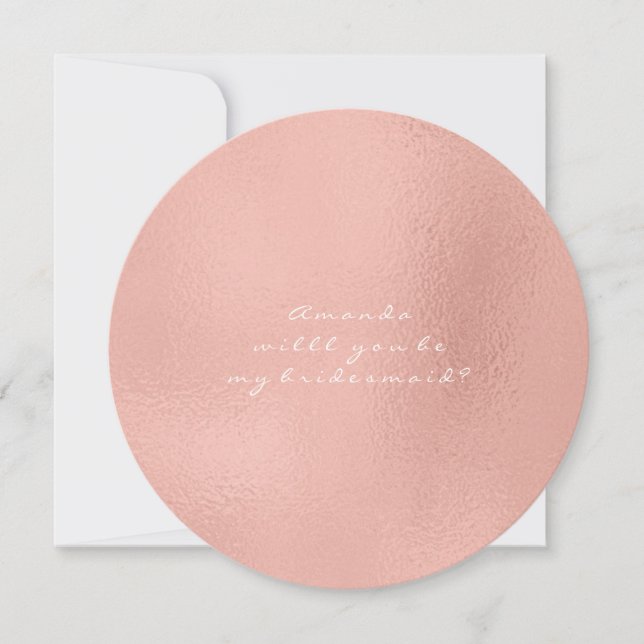Kommer du att bli min Bridesmaid Whiye Rosa ros Gu Inbjudningar (Framsida)