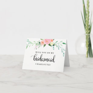 Kommer du att bli min Bridesmaid Wildblommans vatt Inbjudan