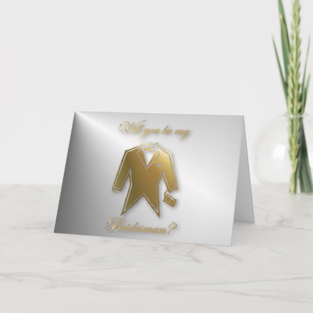 Kommer du att bli min Bridesman? Bridesman begär d Inbjudan (Framsida)